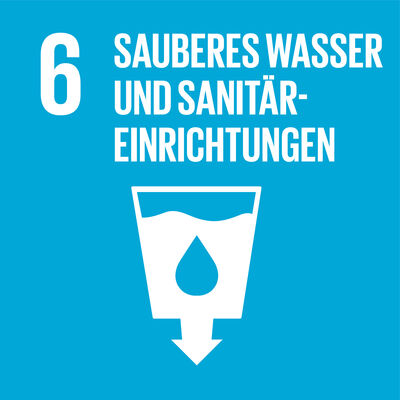 Bild vergrößern: Logo: (6) Sauberes Wasser und Sanitäteinrichtungen