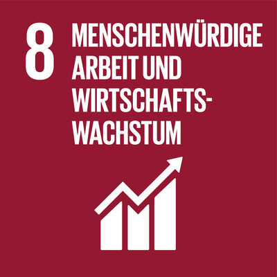 Bild vergrößern: Logo: (8) Menschenwürdige Arbeit und Wirtschaftswachstum