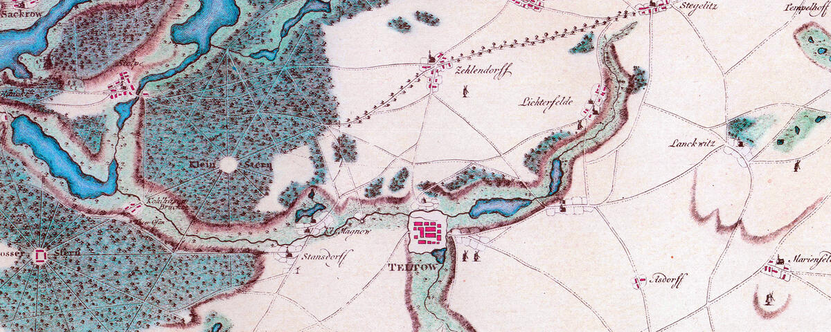 Bild vergrößern: Topografische Karte aus dem Jahr 1780