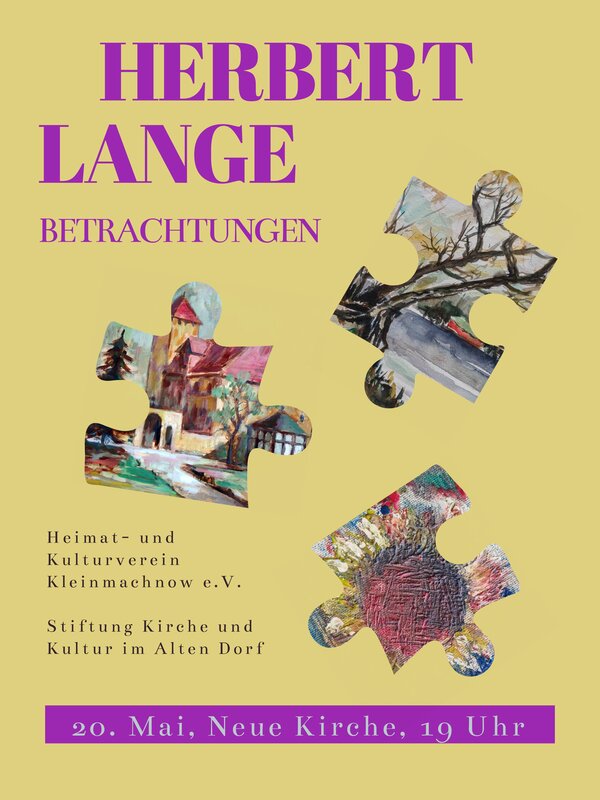 Bild vergr&ouml;&szlig;ern: Das Bild zeigt die Einladung f&uuml;r die Veranstaltung &uuml;ber den K&uuml;nstler Herbert Lange.