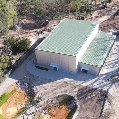 Bild vergr&ouml;&szlig;ern: Luftaufnahme Erweiterungsbau Wasserwerk Kleinmachnow