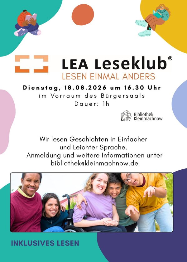 Bild vergr&ouml;&szlig;ern: Plakat LEA Leseklub