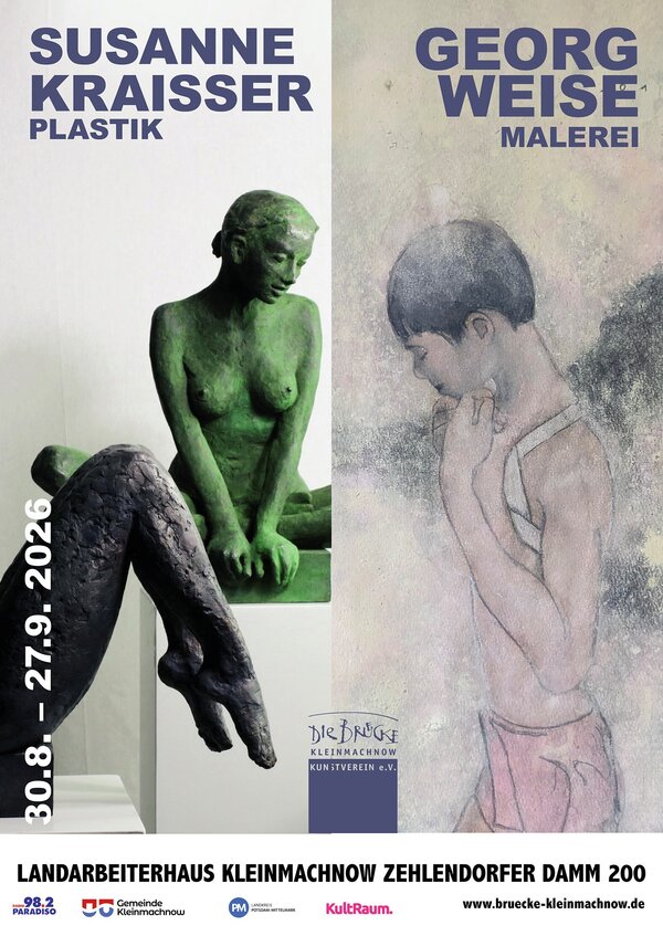Bild vergr&ouml;&szlig;ern: Das Bild zeigt ein Plakat, das &uuml;ber die Ausstellung von Susanne Kraisser und Georg Weise informiert.