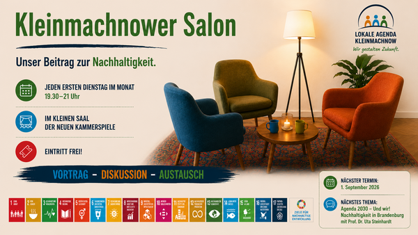 Bild vergr&ouml;&szlig;ern: Das KI-generierte Bild informiert &uuml;ber den Kleinmachnower Salon, der von der Lokalen Agenda Kleinmachnow organisiert wird.