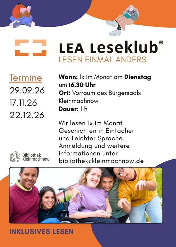Bild vergr&ouml;&szlig;ern: Plakat LEA Leseklub