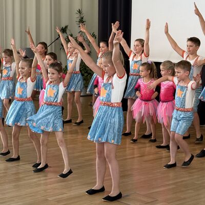 Bild vergr&ouml;&szlig;ern: Das Foto zeigt Kinder zwischen 6 und 10 Jahren vom Teltowwe Carneval Club bei ihrer Tanzauff&uuml;hrung beim Sportlichern Aktionstag rund ums Rathaus am 5. September 2026